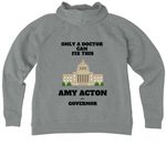 Only a Doctor, a Aluminum Grey Heather Allmade Women?s Organic CVC Zip-Up Hoodie (back-view)