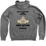 Only a Doctor, a Deep Heather Zip Up Hoodie (back-view)