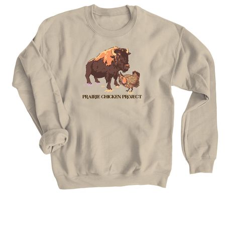 Bison & Boomer Tee/Crewneck/Hoodie, a Sand Crewneck Sweatshirt