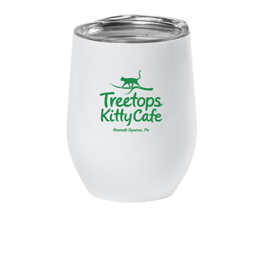 Treetops Wine Tumbler, a White Insulated Wine Cup