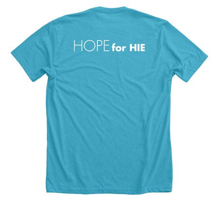 Hope Pride 2026, a Heather Aqua Premium Unisex Tee (back-view)