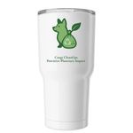 Corgi CleanUps Drinks, a White Insulated Tumbler (back-view)