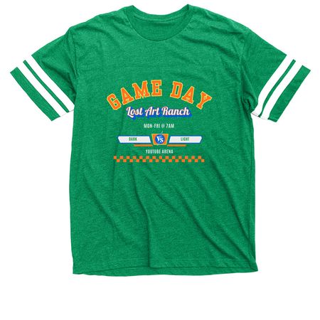 Lost Art Ranch Game Day Tee, a Vintage Green / White Football Jersey Tee