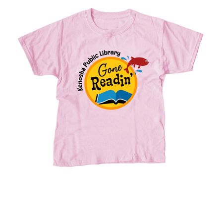 Gone Readin' Sunset Tops, a Light Pink Youth Unisex Tee