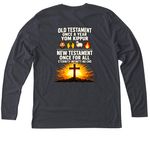 It is Finished!, a Vintage Navy Triblend Long Sleeve Tee (back-view)