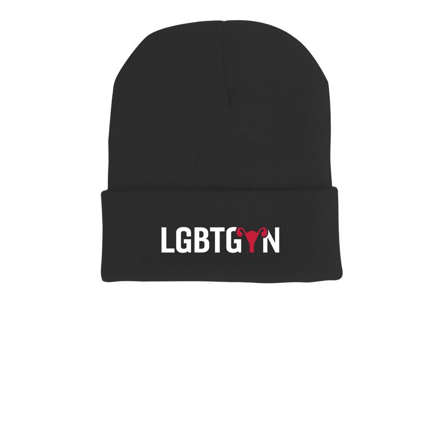 LGBTGYN Headwear, a Black Printed Cuffed Beanie