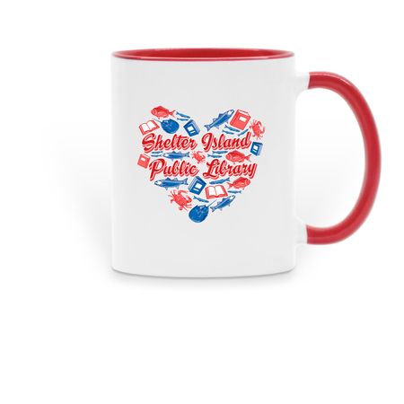 Love Your Library!, a Red Two-Tone Ceramic Mug