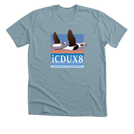 iCDUX8: Tees & Long-sleeve front logo (light), a Heather Blue Lagoon Premium Unisex Tee