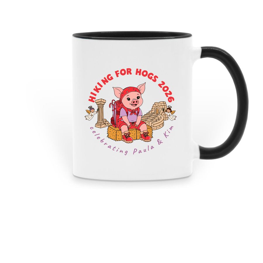 Hiking For Hogs 2026, a Black Two-Tone Ceramic Mug