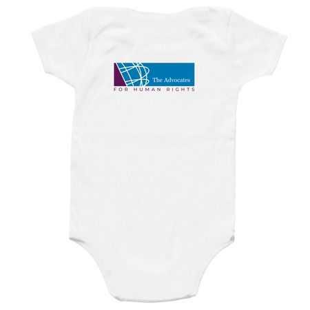 Babies for Human Rights, a White Infant Onesie (back-view)
