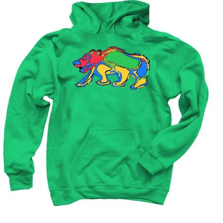 Rainbow Bear, a Irish Green Pullover Hoodie