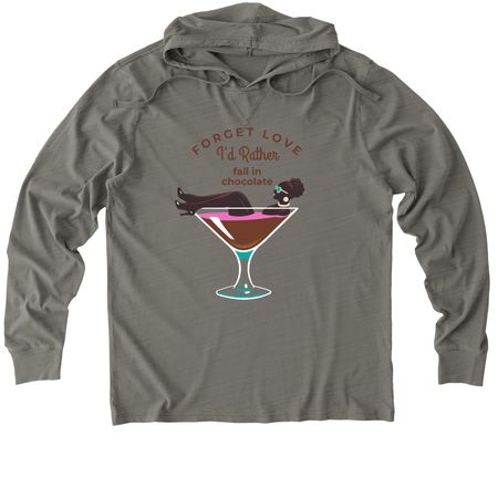 Forget Love, a Driftwood Grey Allmade Organic Cotton Mineral Dye Hoodie Tee