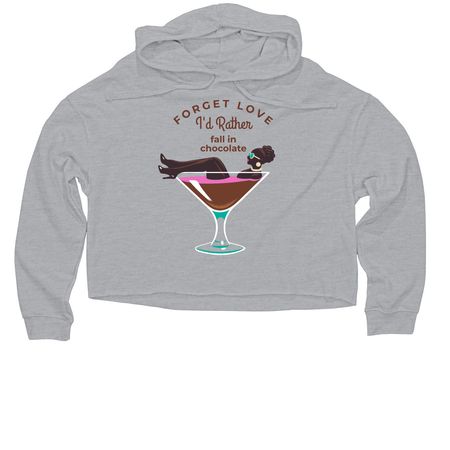 Forget Love, a Grey Heather Women?s Lightweight Cropped Hoodie