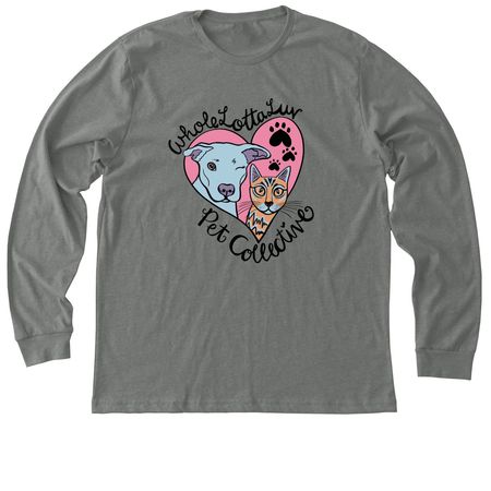 WholeLottaLuv Pet Collective Logo, a Deep Heather Premium Long Sleeve Tee