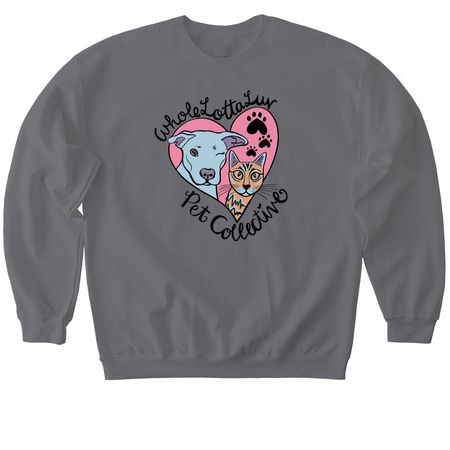 WholeLottaLuv Pet Collective Logo, a Charcoal Softstyle Crewneck Sweatshirt