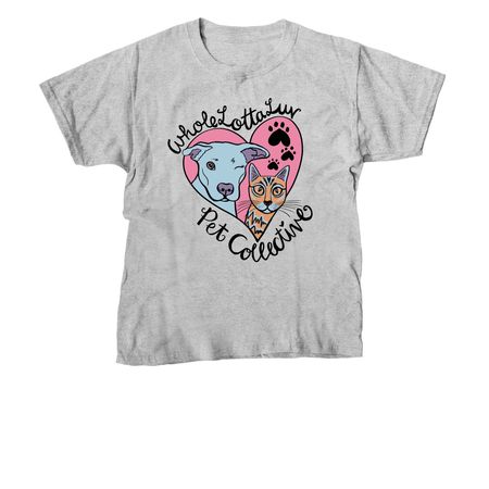 WholeLottaLuv Pet Collective Logo, a Sport Grey Youth Unisex Tee