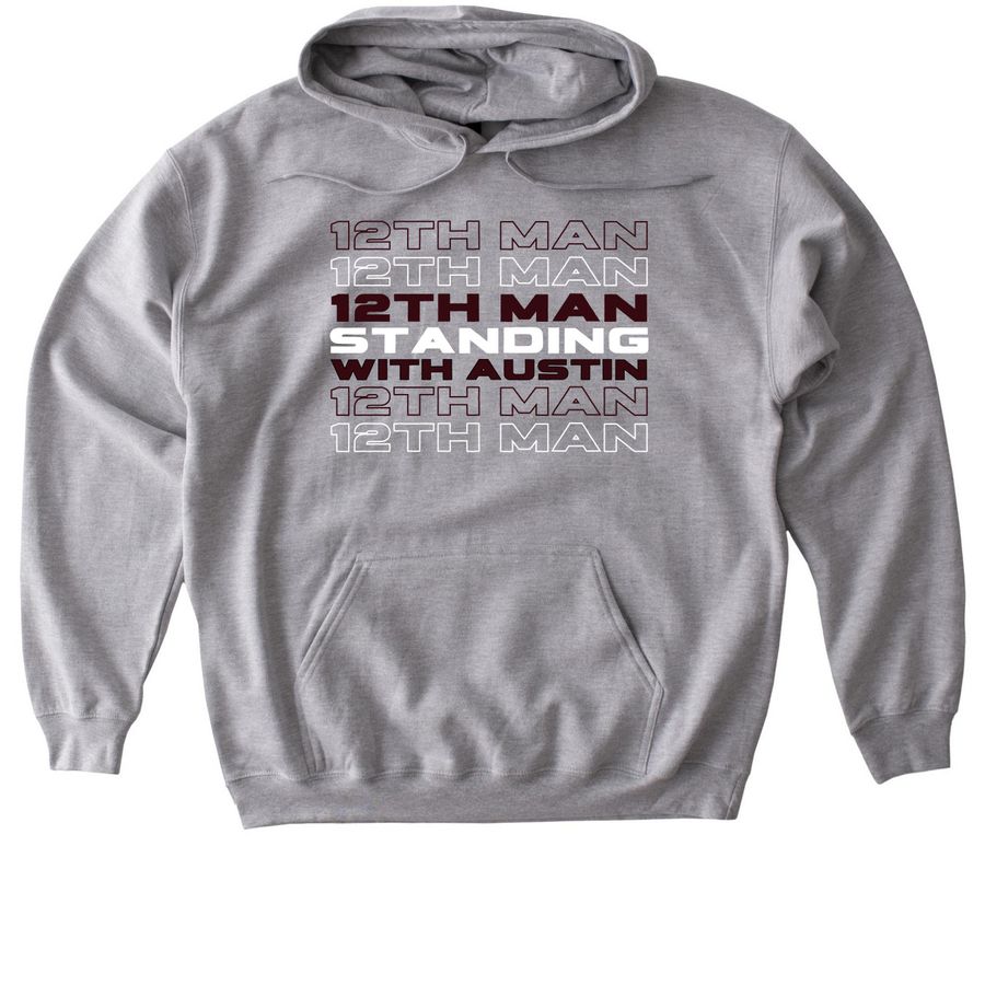 Standing with Austin, a Sport Grey Gildan Softstyle Pullover Hoodie