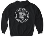 Get Your Boots On, a Black Gildan Softstyle Pullover Hoodie (back-view)