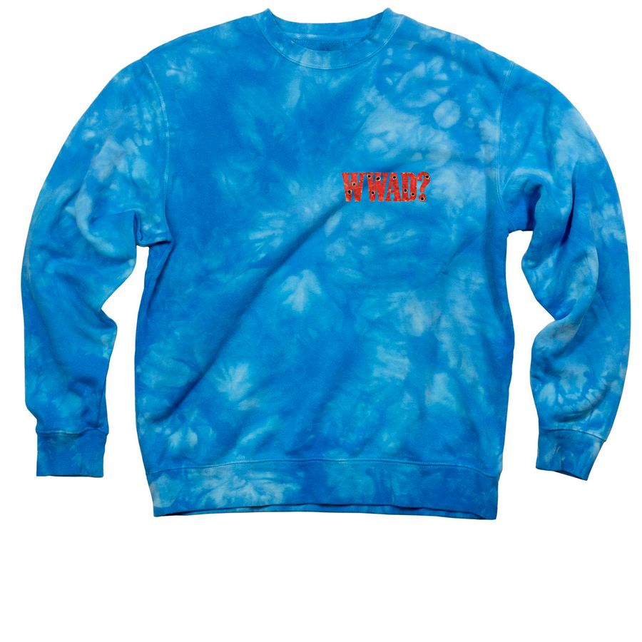 WWAD? x Saint Aileen Hoodies & Sweatshirts, a Aqua Blue Tie Dye Crewneck Sweatshirt