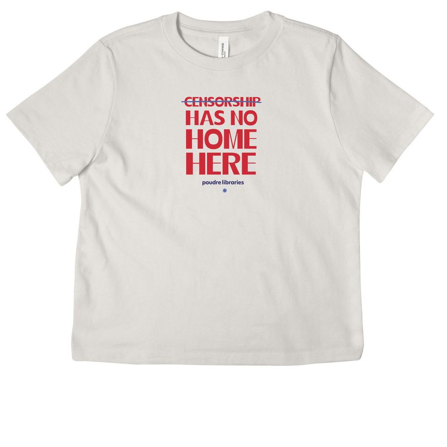 Censorship Has No Home Here - Women's Cut, a Vintage White Women's Heavyweight Tee