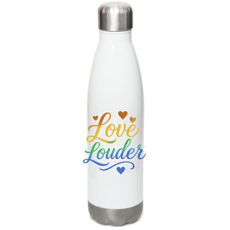 Water Bottle, a White Stainless Steel Water Bottle
