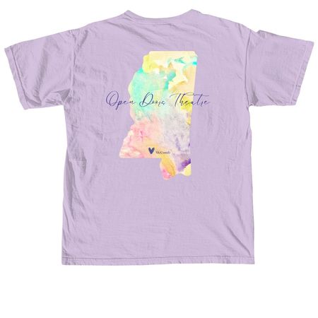 Stella "McComb, MS" Art Fill Wear, a Orchid Comfort Colors Unisex Tee (back-view)