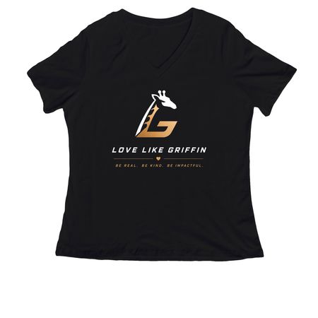 Griffin?s Impact, a Black Women's Relaxed V-Neck Tee
