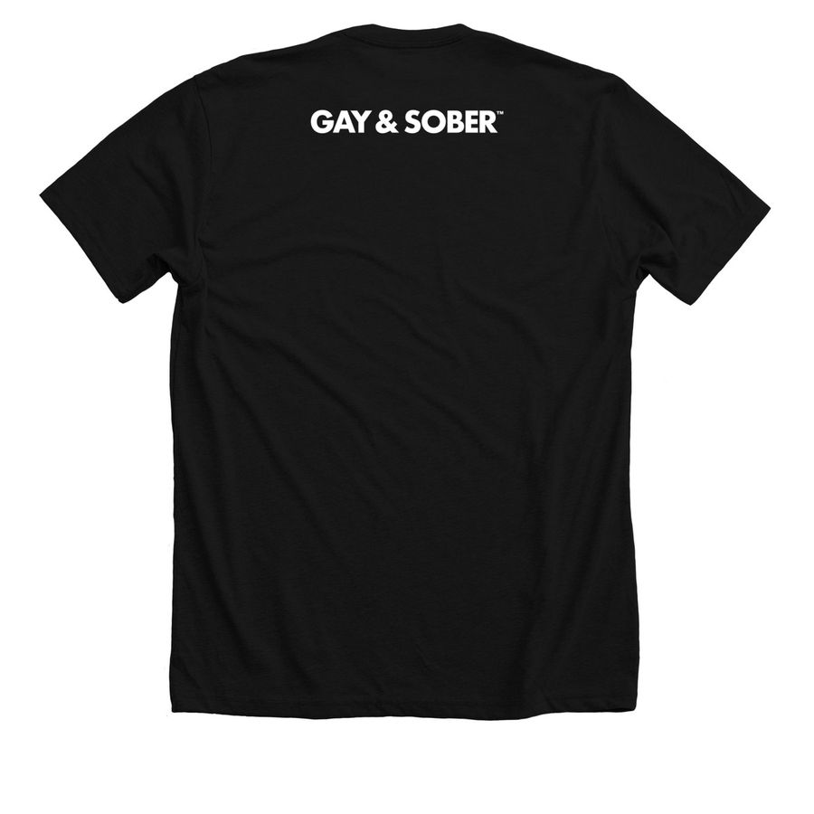 Sexy, Sober, Smart, Savage, a Solid Black Blend Premium Unisex Tee (back-view)