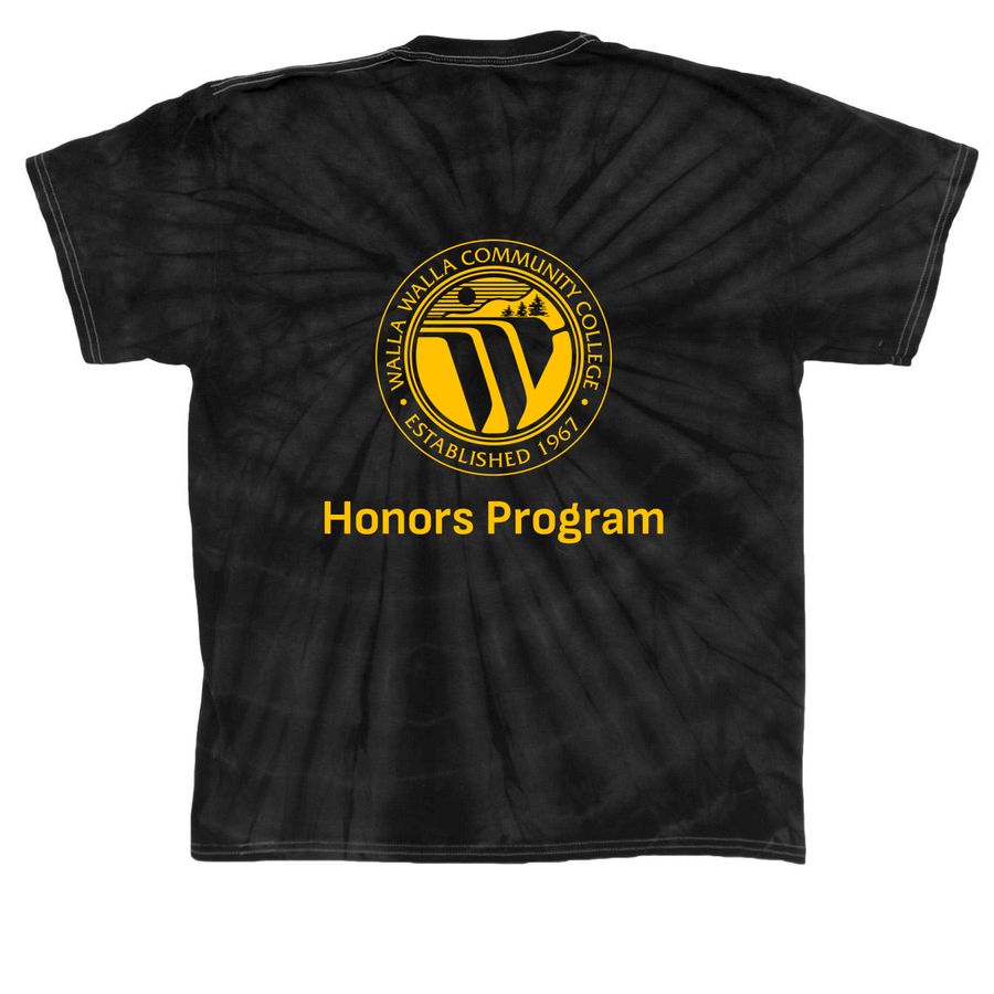 WWCC Honors Program, a Black Classic Tie Dye Tee