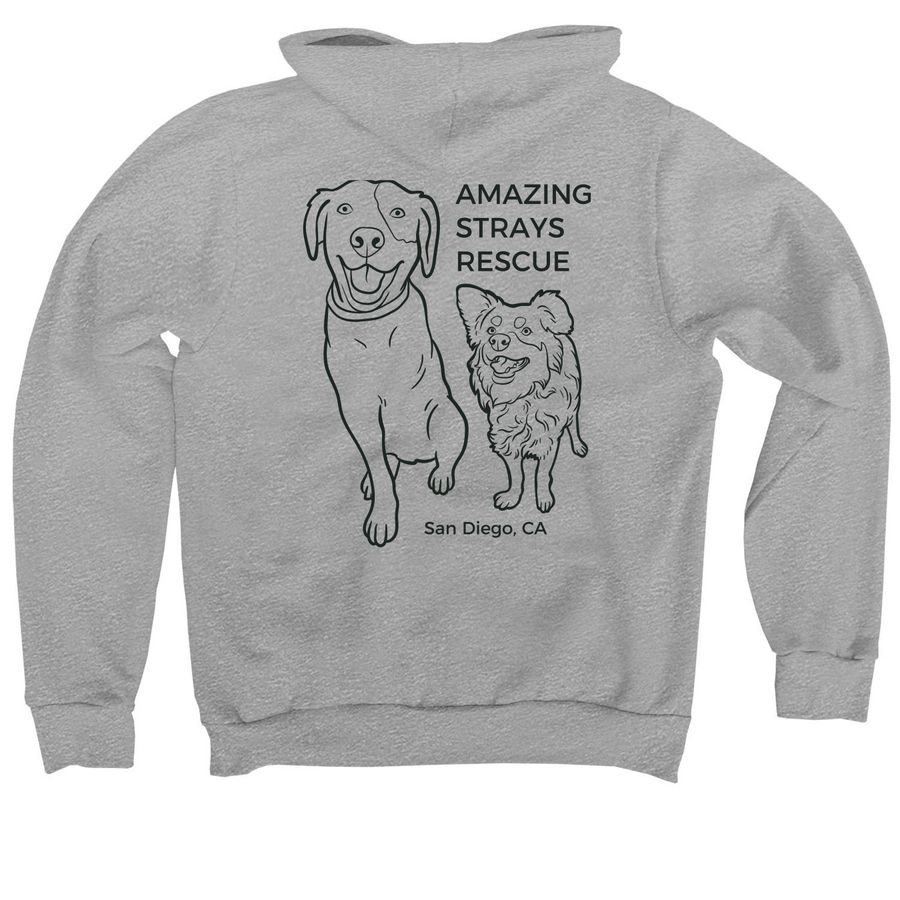 Amazing Strays Hoodies, a Athletic Heather Premium Pullover Hoodie (back-view)