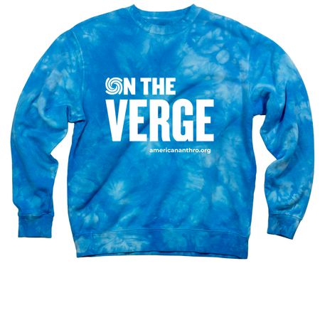 On the Verge T-Shirts & Sweatshirts, a Aqua Blue Tie Dye Crewneck Sweatshirt