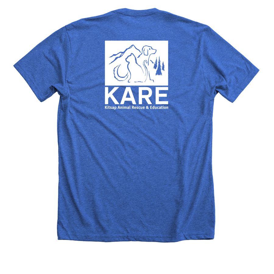 Kitsap Animal Rescue, a Heather True Royal Premium Unisex Tee (back-view)