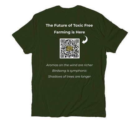 Mycorrhizal Byways, a Herb Green Allmade Organic Cotton Unisex Tee (back-view)