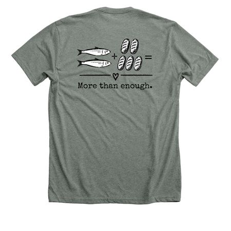 More than enough., a Deep Heather Premium Unisex Tee (back-view)