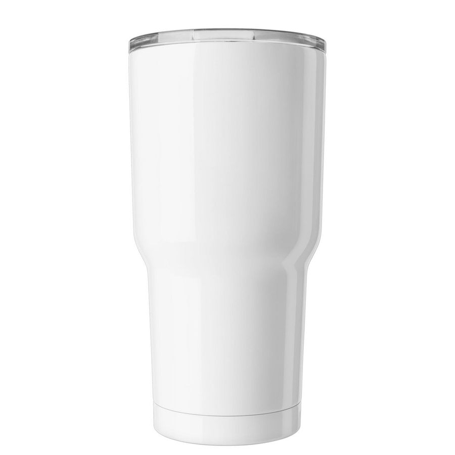 East Side- Tumbler, a White Insulated Tumbler (back-view)