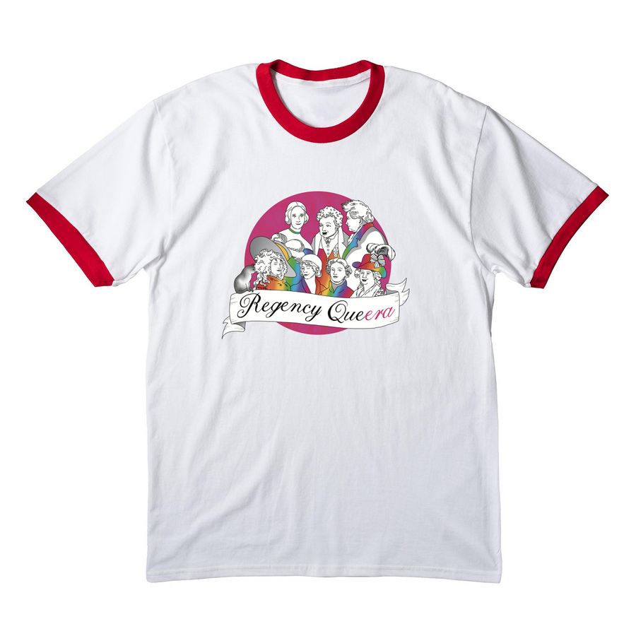 The Regency QueERA, a White/ Red Cotton Ringer Tee