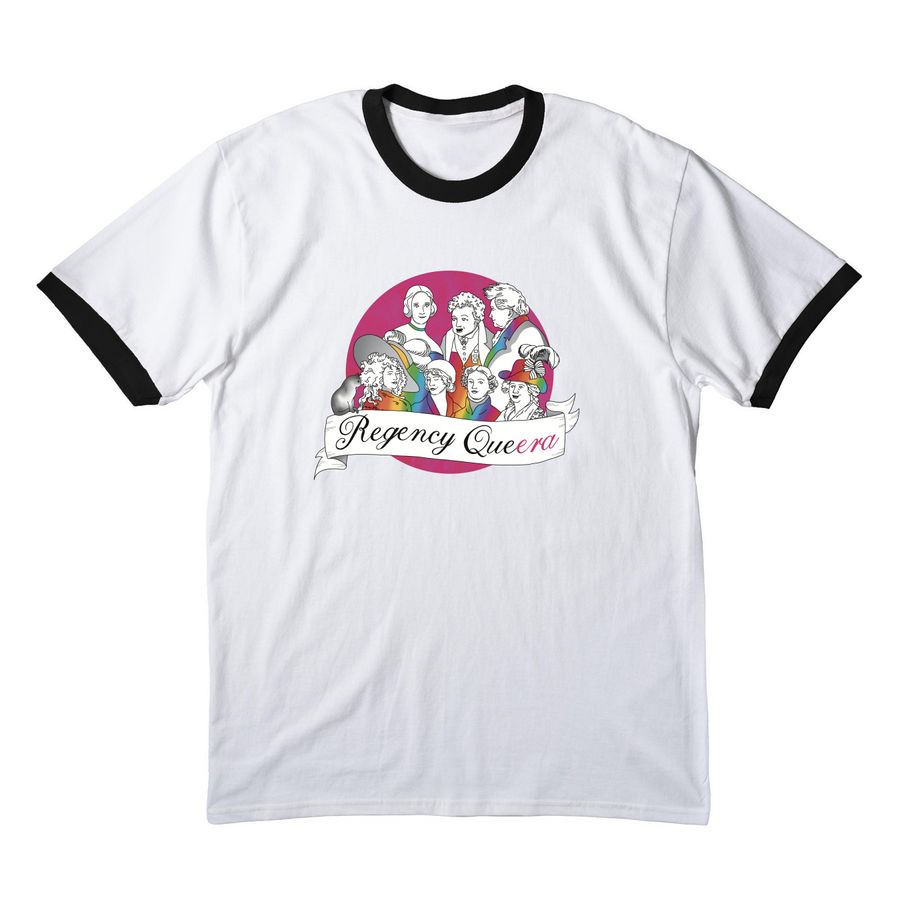 The Regency QueERA, a White/ Jet Black Cotton Ringer Tee