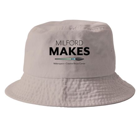 Milford Makes Hats, a Khaki Printed Bucket Hat