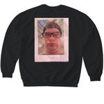 &nbsp;the shirt, a Black Softstyle Crewneck Sweatshirt (back-view)