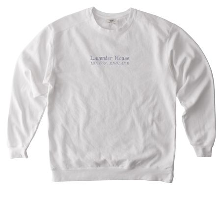 Lavender House, a White Comfort Colors Crewneck Sweatshirt