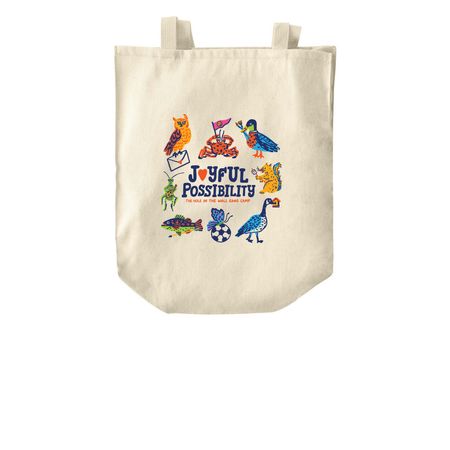 Joyful Possibility Bag, a Natural Over-the-Shoulder Shopping Tote Bag