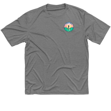 Sun Shirts Paddle More Live Happy, a Grey Concrete Heather Classic Performance Tee