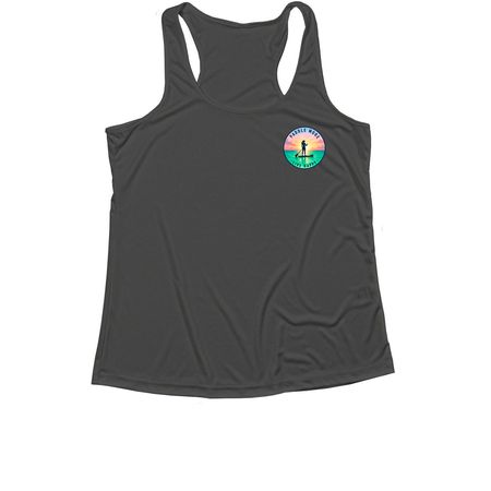 Sun Shirts Paddle More Live Happy, a Iron Grey Women's Performance Tank