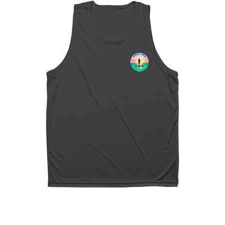 Sun Shirts Paddle More Live Happy, a Iron Grey Unisex Performance Tank