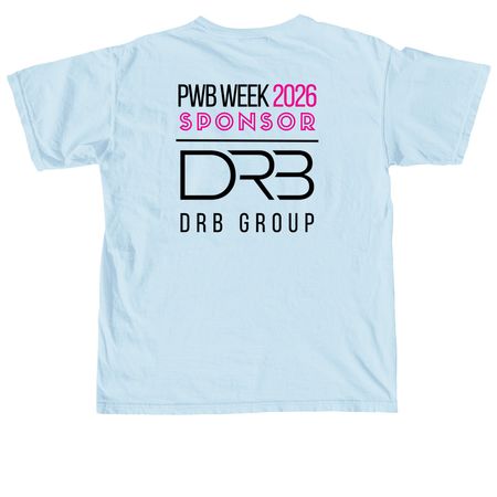 PWB Week 2026 Striped Logo Tee, a Chambray Comfort Colors Unisex Tee (back-view)