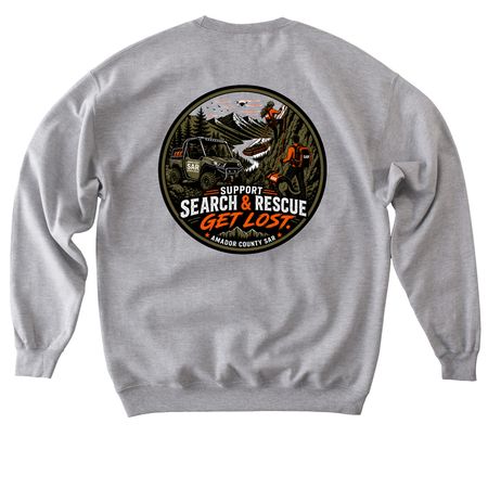 Lost, Graphic, 2-Sided, a Sport Grey Softstyle Crewneck Sweatshirt