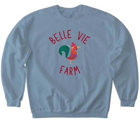 Support Belle Vie Farm, a Stone Blue Softstyle Crewneck Sweatshirt
