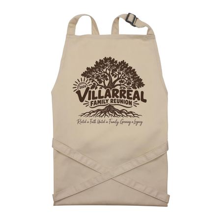2026 Villarreal Family Reunion Apron, a Natural Recycled Bib Apron