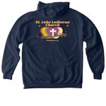 St. Luke Lutheran Church Campus Ministry, a True Navy Comfort Colors Pullover Hoodie (back-view)