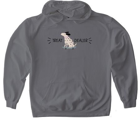 Dalmatian treat dealer, a Charcoal Gildan Softstyle Pullover Hoodie